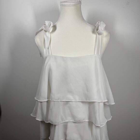 Show Me Your Mumu Dress Women L White Rowen Ruffle Sundress Bride Wedding Grad - Picture 4 of 7